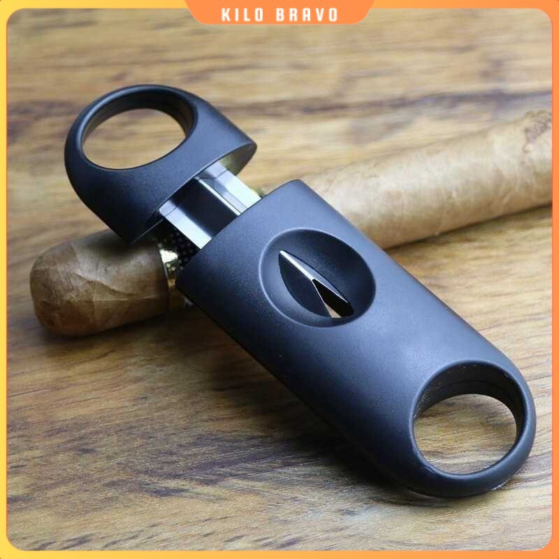 

KNIFEZER Pemotong Rokok Cerutu Cigar Cutter Guillotine Blade V Cut - 0810S