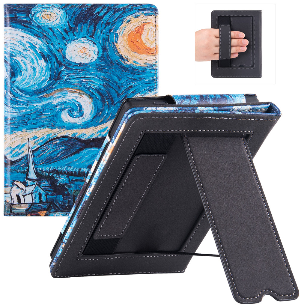 Stand Case for Onyx Boox Poke 5/Boox Poke 5S eReader - Premium PU Leather Sleeve Cover with Hand Str
