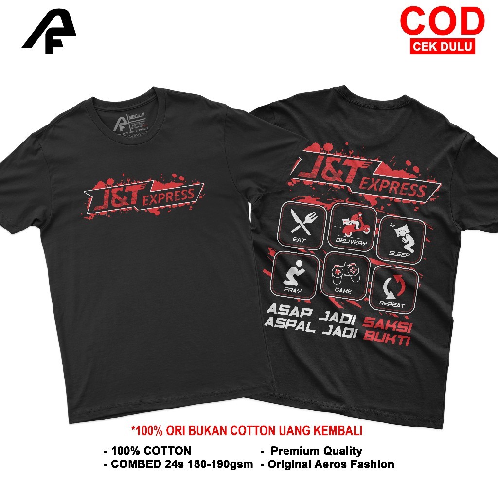Kaos Kurir JNT Express Terbaru Tshirt J&T Premium Cotton Combed 24s Unisex