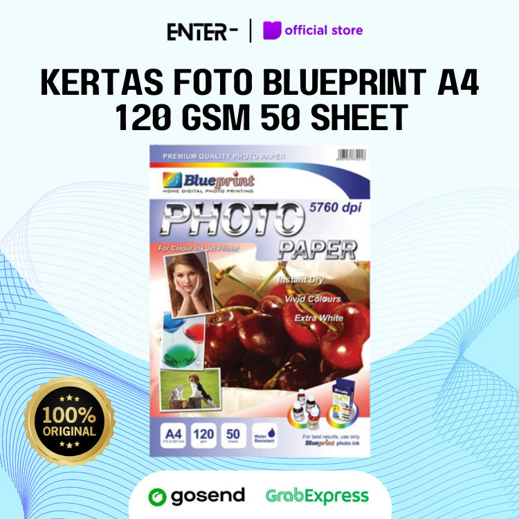 

Kertas Foto BLUEPRINT A4 120GSM 50 Sheet (Cherry)