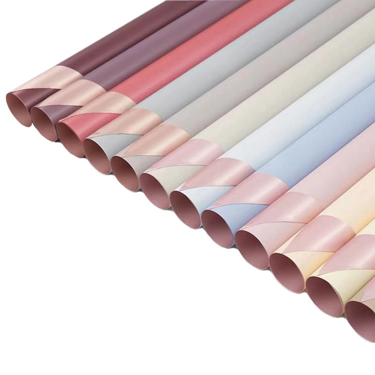 

(Lembaran) Kertas Buket Cellophane Bicolor Rosegold Double Side/flower wrapping