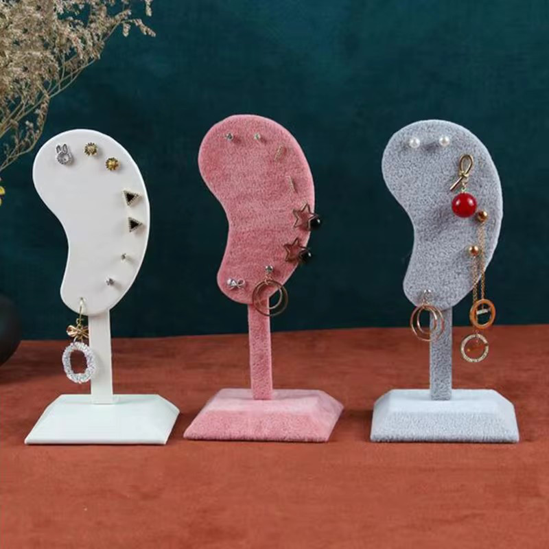 

1pc Creative Ear Shaped Earrings Display Stand Stud Earring Holder Ear Clip Storage Rack Jewelry Organizer Counter Showcase Prop