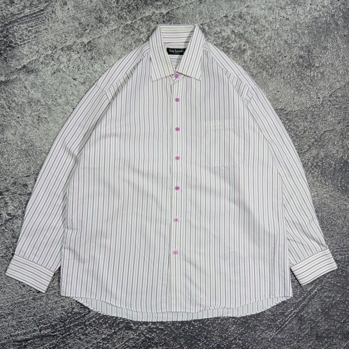 Kemeja lengan panjang pria GUY LAROCHE motif garis bagus size XL