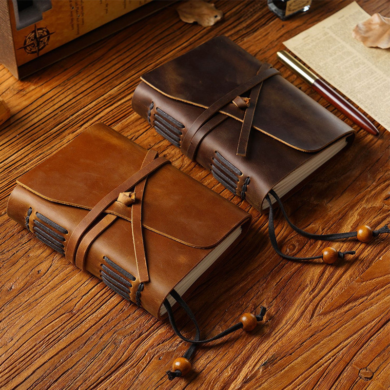 

Fromthenon First Layer Cowhide Vintage Traveler Notebook Leather Retro Planner Manual Notebooks and Journals Office Stationery