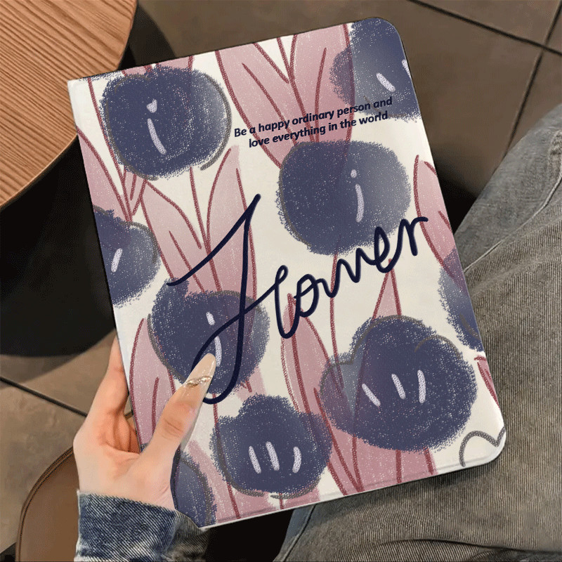 Bunga ungu Case tablet iPad Mini 4 Mini 5 7,9”Mini 6 Mini 7 8,3” Air 1 2 9,7”4 5 10,9" Pro 11”12.9”2