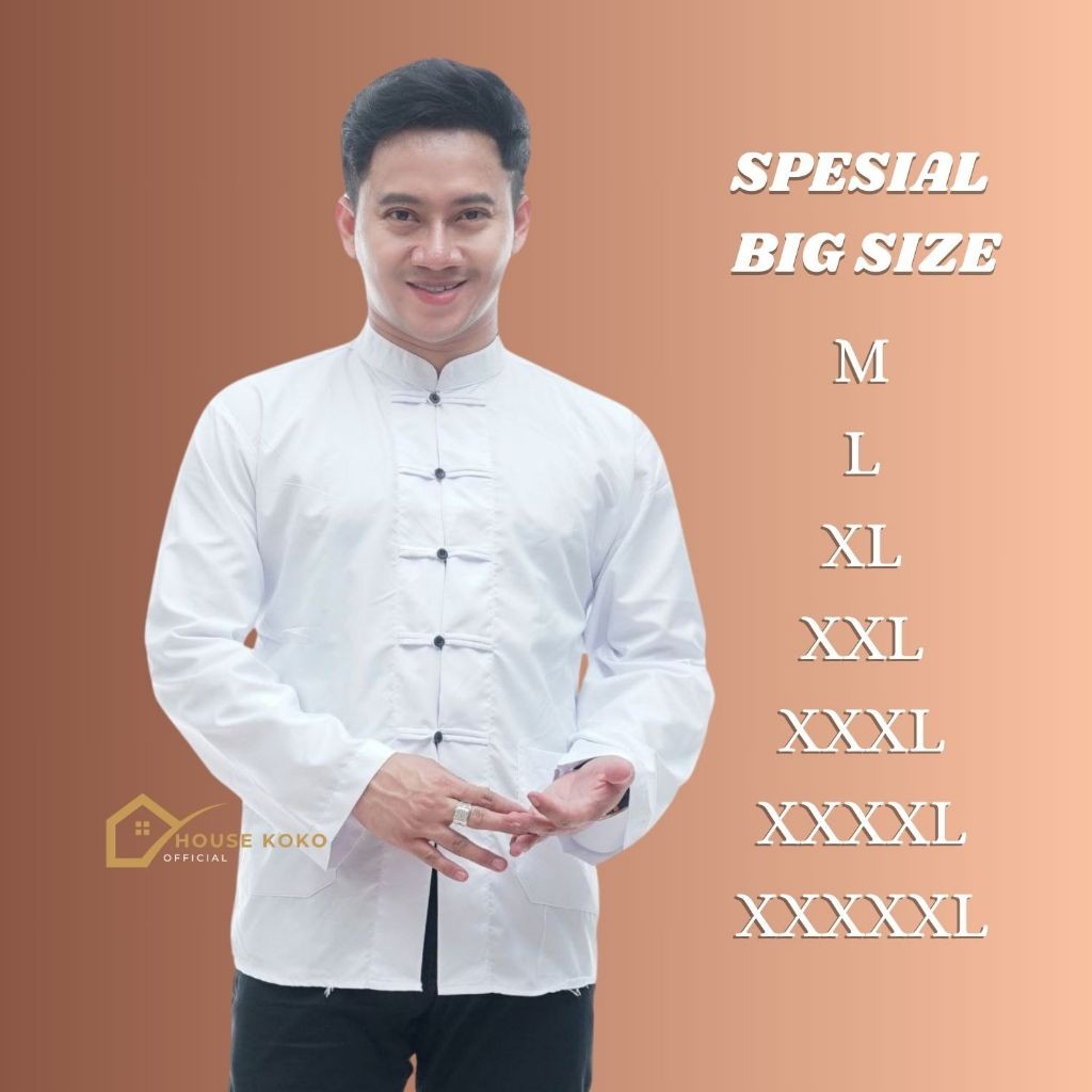 AR56G Baju Koko Chines Koko Ip Man Cheongsam China Katun Baju Koko Big Size Ip Man M - 5XL