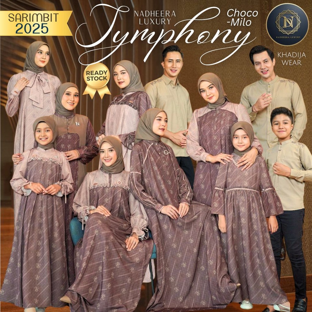 [READY] SYMPHONY CHOCOMILK MILO Nadheera Luxury SARIMBIT 2025 COUPLE KIDS KOKO GAMIS SILK NUDHIS