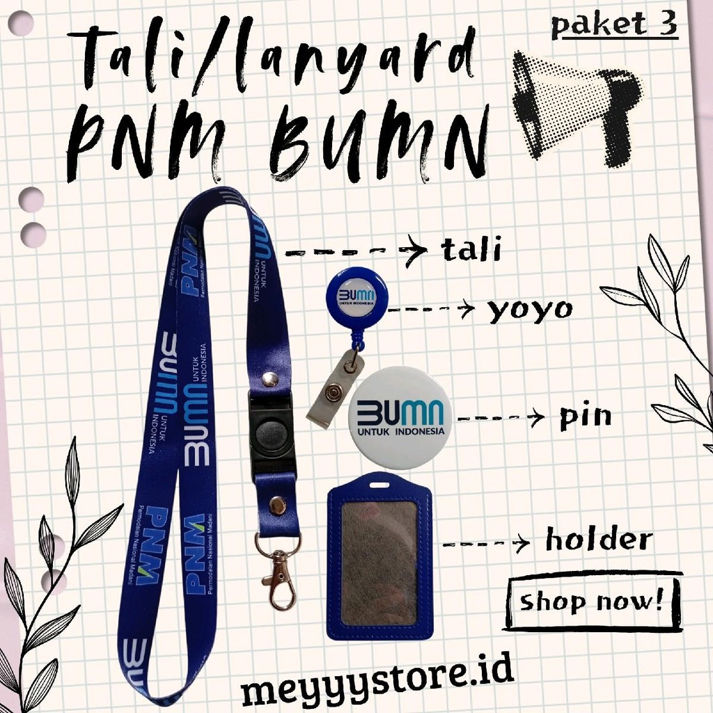 

READYYY Tali Gantungan ID CARD / Lanyard BUMN PNM [STOCK MELIMPAH] Termurahhh Harga Grosir!