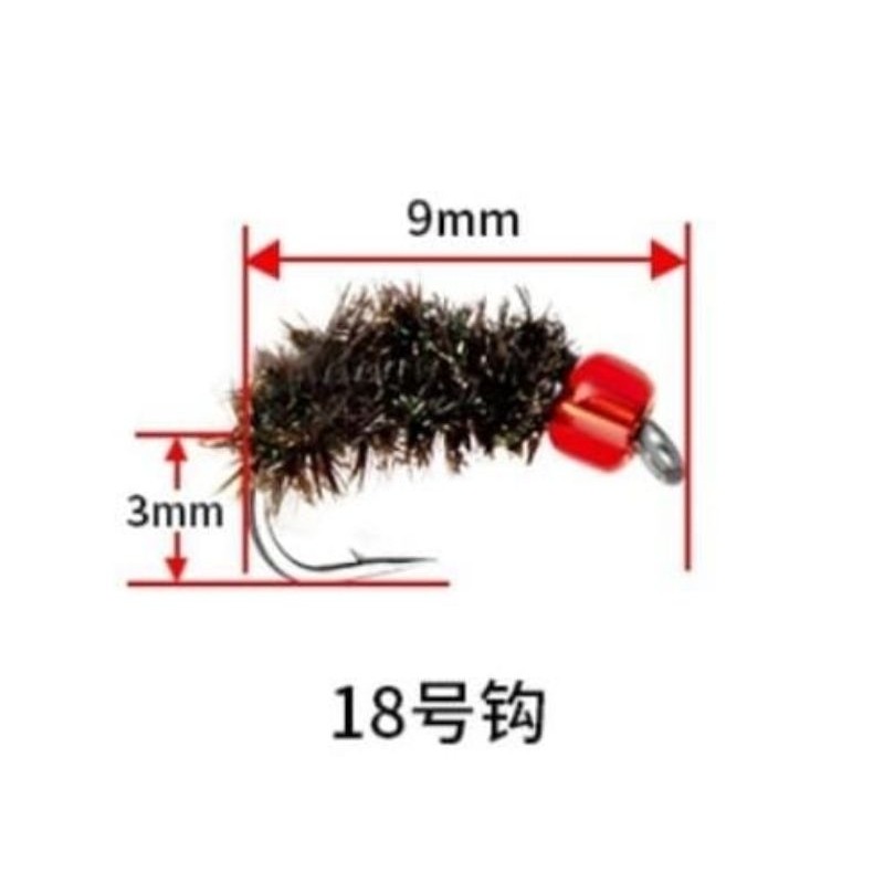 umpan lalat ukuran 12 dan 18 kail pancing alat pancing kawat pancing mata pancing