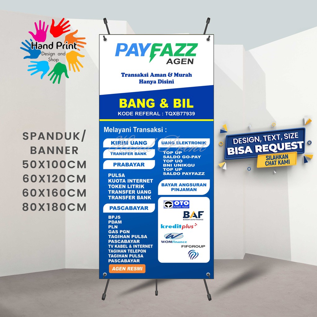 Cetak Spanduk Banner Agen Konter Bitu Putih MMT Spanduk Custom 60x160