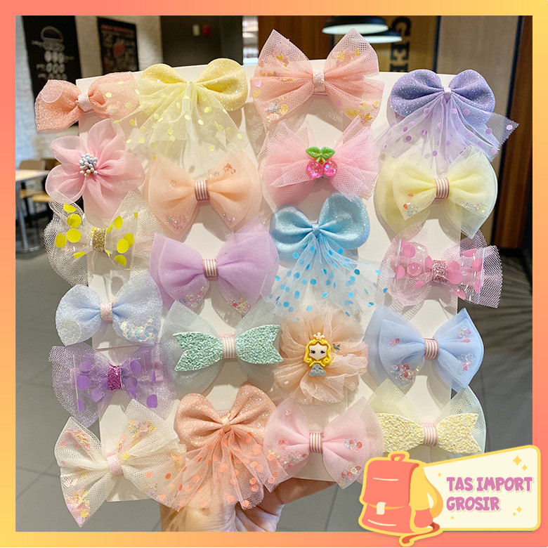 Tas Import - F5382 Jepitan Pita Set 5 in 1 / Jepit Rambut Korea Anak Perempuan / Jepit Rambut Model 