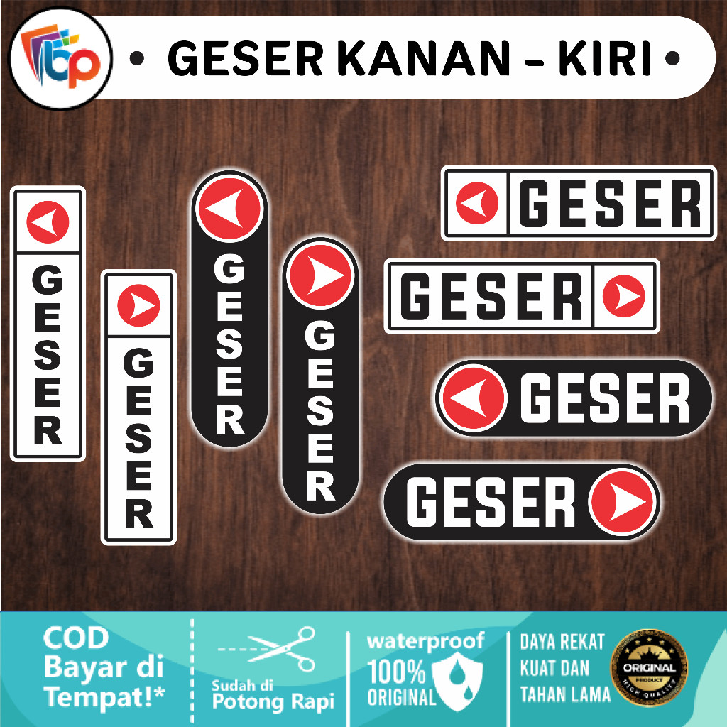 

Stiker Vinyl Pintu Geser Kanan Kiri Laminasii Doff