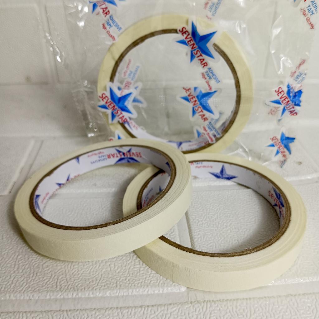 

Isolasi Kertas Seven Star 12 Mm 20 Yard Masking Tape Lakban Kertas