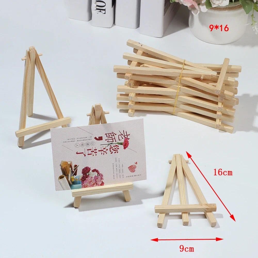 

10pcs Natural Mini Wood Easel Frame Kids Painting Holder Tabletop Tripod Easels Photo Display