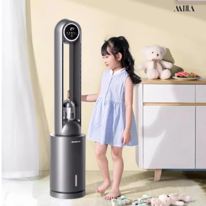 Leafless cooling fan small household mobile water-cooled electric fan bedroom floor-standing light-s