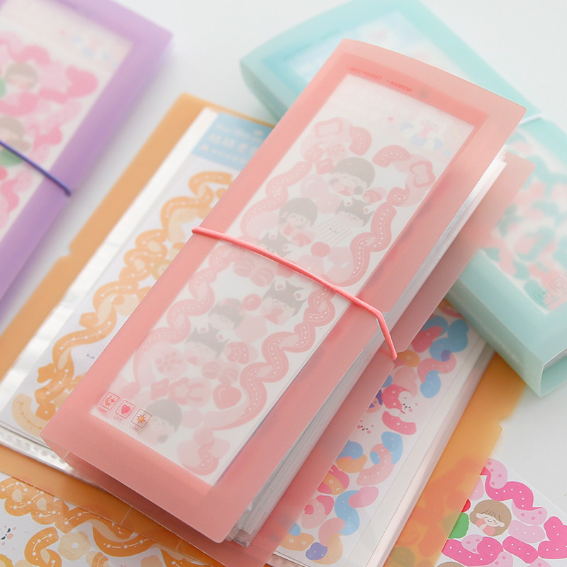 

Cute Scrapbooking Storage Page Card Note Holder With 30 Slots For Tickets Collection Memo Notes Photo Sticker Storage Organizer