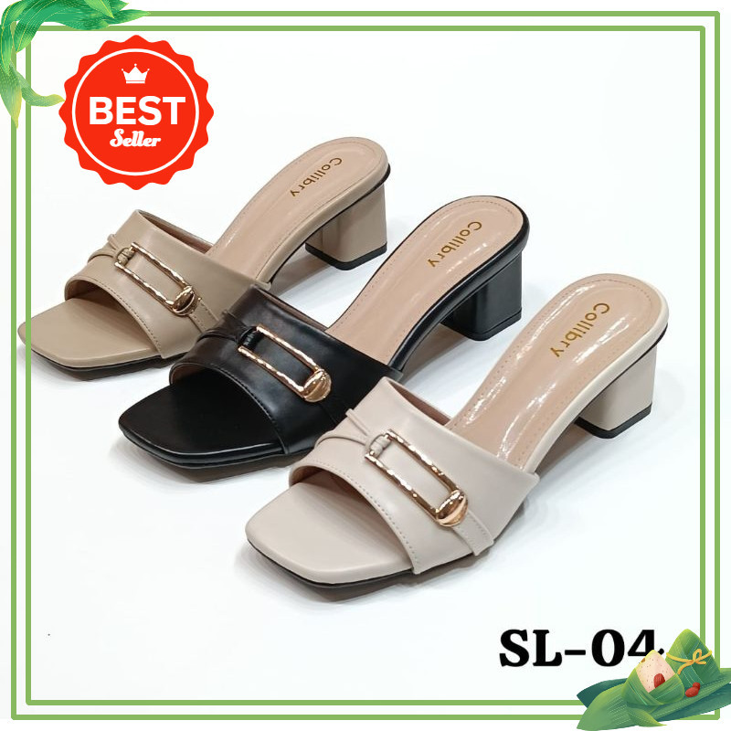 Sandal Wanita Heels Kekinian Elegan Hak Tahu