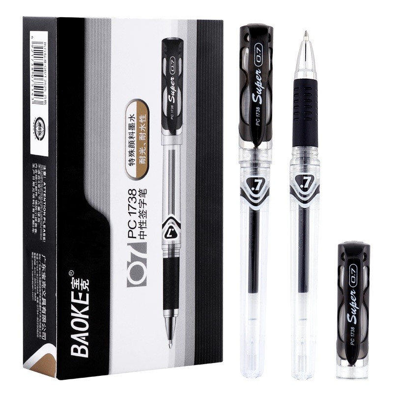 

BAOKE Pulpen Gel 0.7mm Kapasitas Besar Tinta Hitam Tahan Air Pegangan Anti Slip Penulisan Halus PC1738
