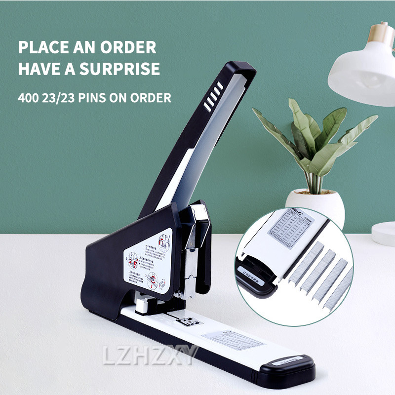 

Industrial Stapler Heavy Duty Stapler Long Handle Easy to Load Feeding Paper Depth Adjustable 10-60mm for Office School