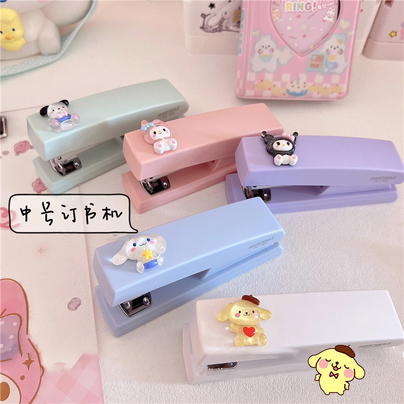 

Kawaii Anime Sanrio My Melody Cinnamoroll Cartoon Stapler Send Staple Student Exam Paper Office Information Stapler Girl Heart