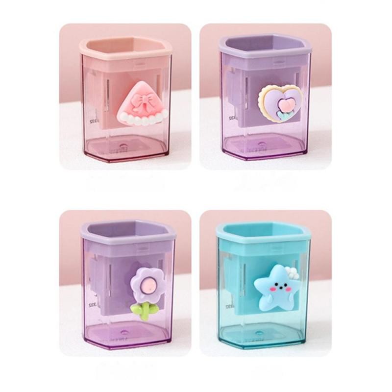 

Cartoon Pencil Sharpener Single/Double Hole Pencil Cutter Tool Student Stationery Simple School Office Supplies High Quality