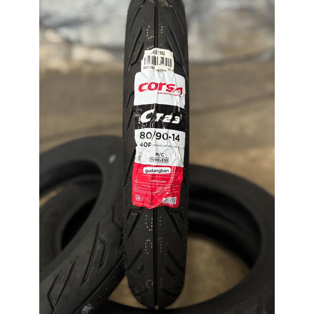 ( CT23 ) CORSA 80 / 90 - 14 TUBELESS MATIC Ban BARU ORIGINAL FREE PENTIL