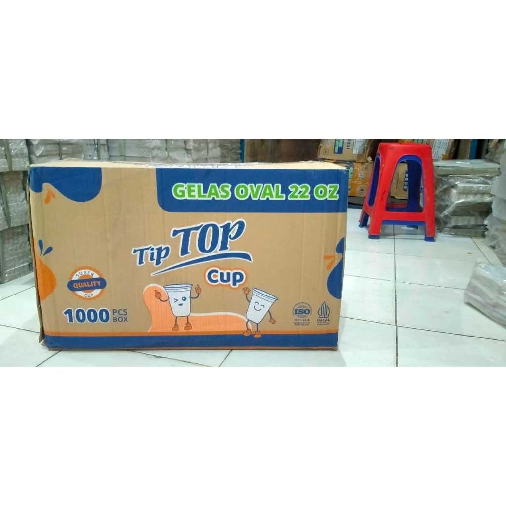 (20 slop) gelas oval CUP OVAL 18 oz tip top / cup oval 18 oz / cup ival 8 gram merk tip top cup oval