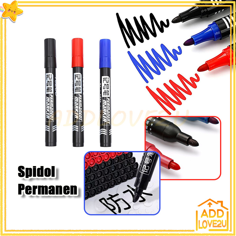 

Spidol Permanent/Spidol Hitam Biru Merah/Marker Permanent/Marker Permanen Tahan Air Alat Tulis /Spidol Permanen