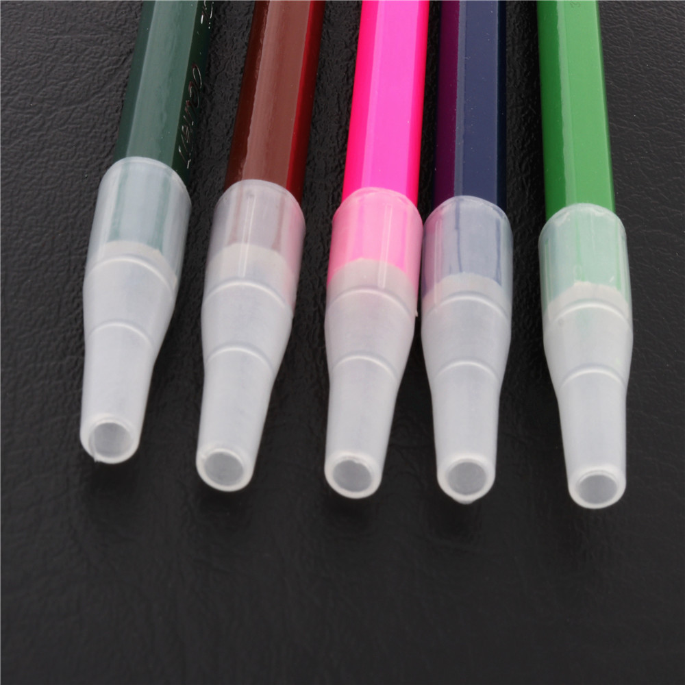 

10pcs Transparent white Pencil Cap Pen Cover Student School Office Stationery Supplies