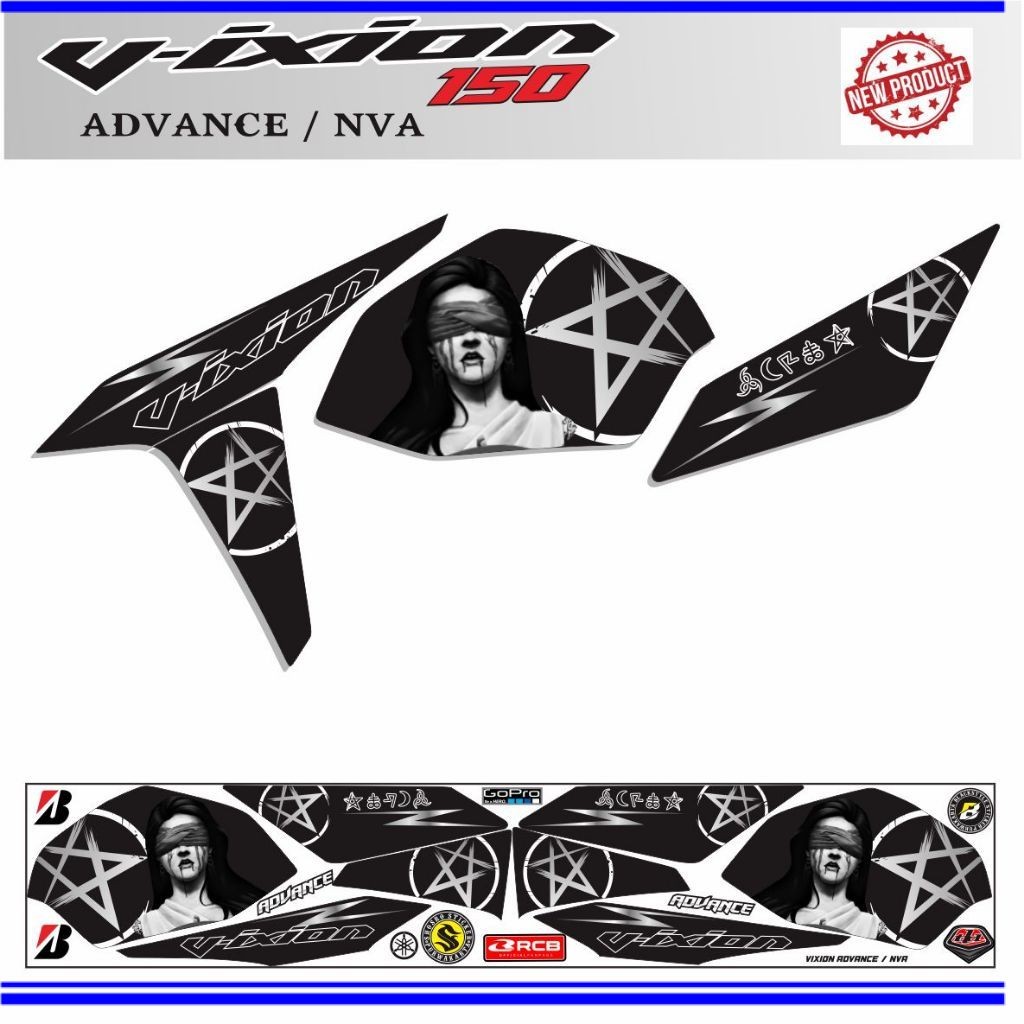 STIKER MOTOR VIXION NVA 150 VARIASI KEREN STRIPING VIXION STRIPING KEREN