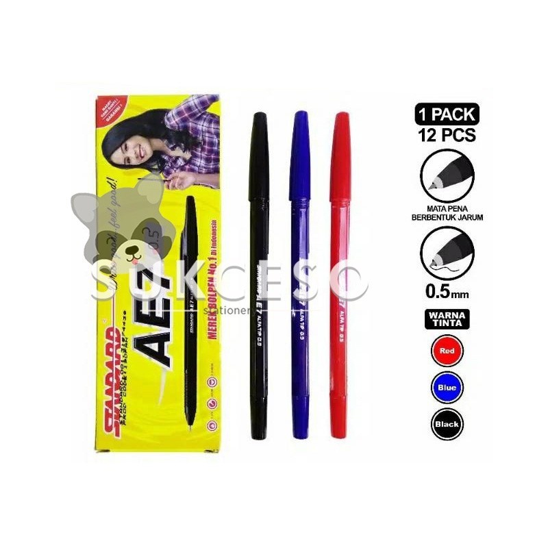 

DIJUAL SATUAN Standard Pulpen Ball Pen Pena AE 7 AE7 0.5 Merah / Biru / Hitam Murah