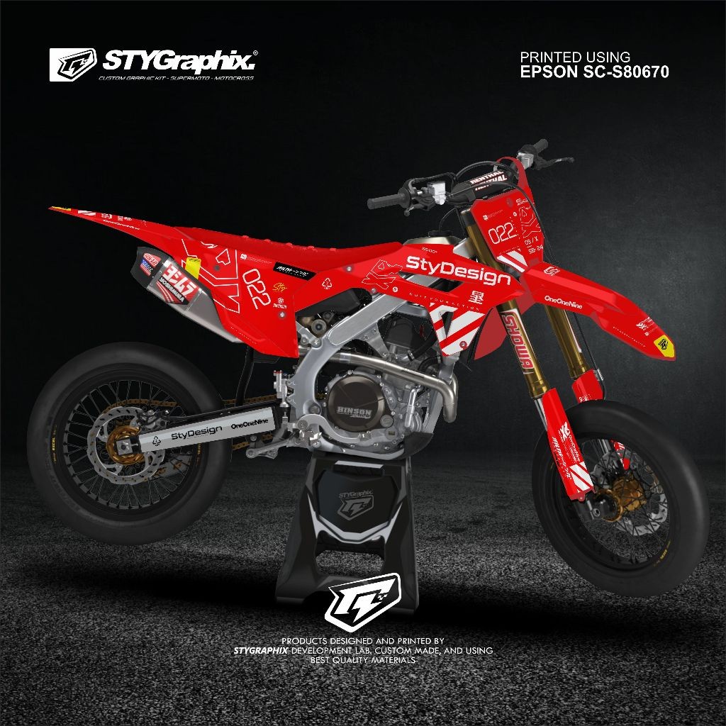 Decal CRF 450 Merah Putih Bisa Di Aplikasikan Ke Gordon CRF150L KLX DTracker WR