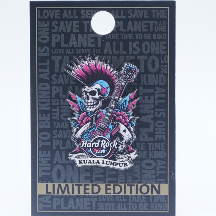 Hard Rock Cafe Pin Pins Kuala Lumpur Malaysia Mohawk Skull Limited Edition Series Original Merchandi