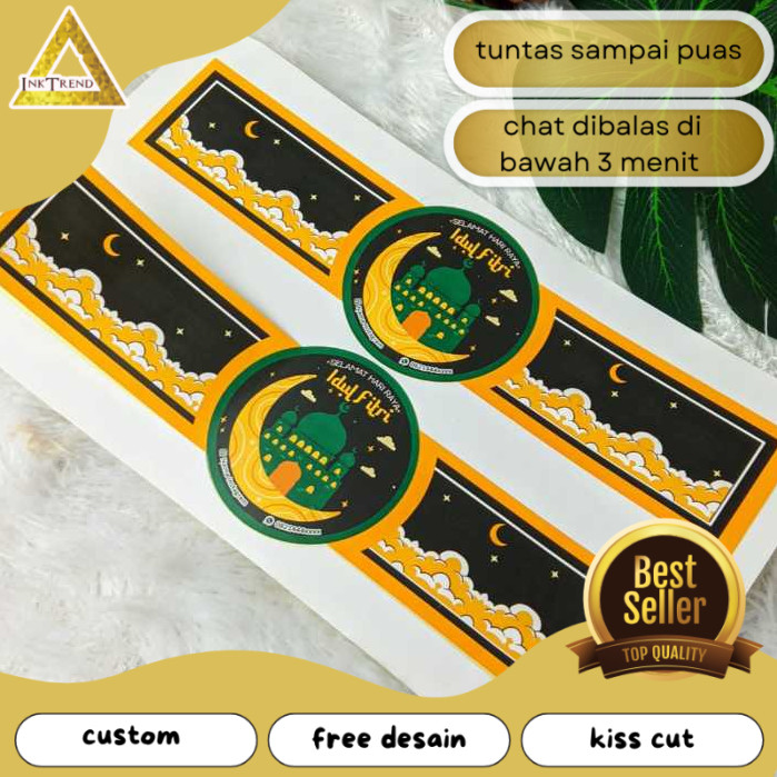 

INKA Cetak Sticker Segel Bentuk Jam Tangan Idul Fitri Stiker Label Lebaran Ramadhan Custom