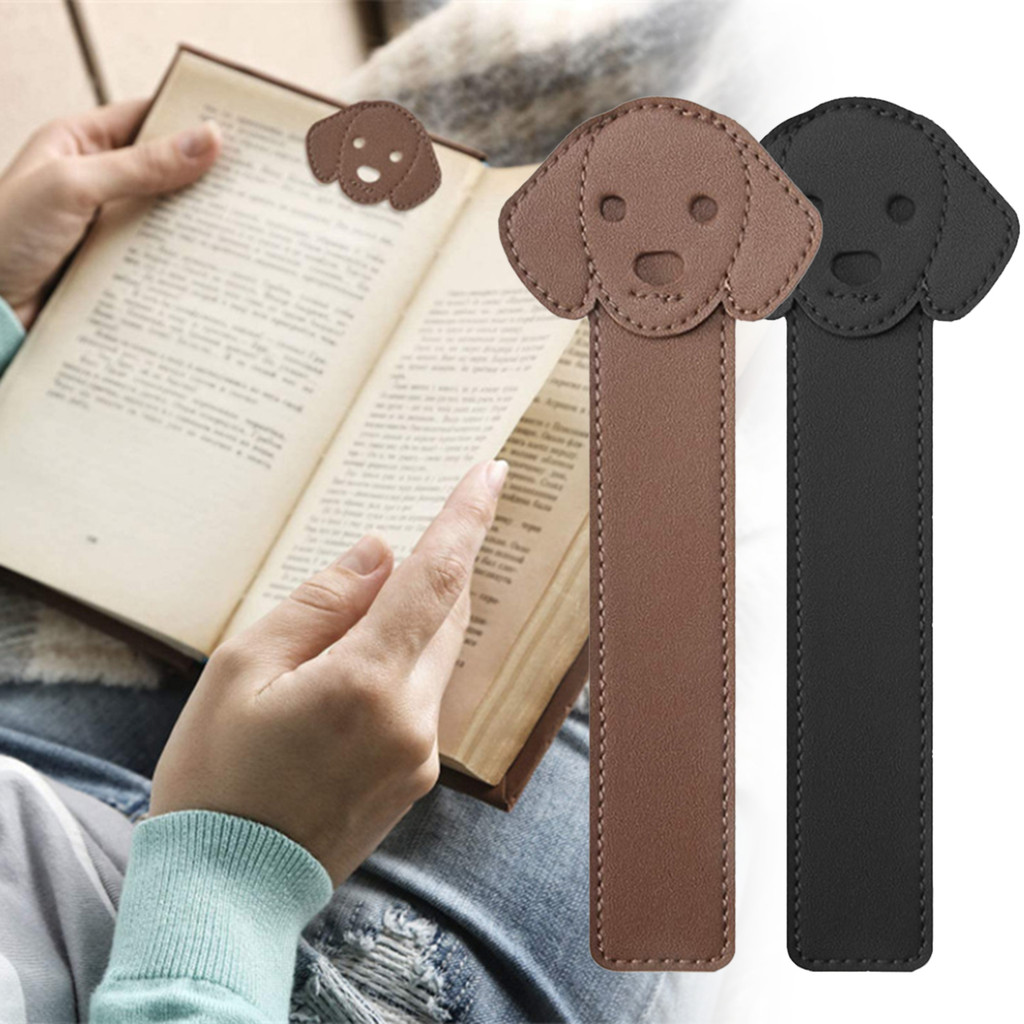 

Cute Cartoon Dog Bookmark Fine Workmanship Cute Dog Shape For Christmas Birthday Halloween Portable Leather Books Marker