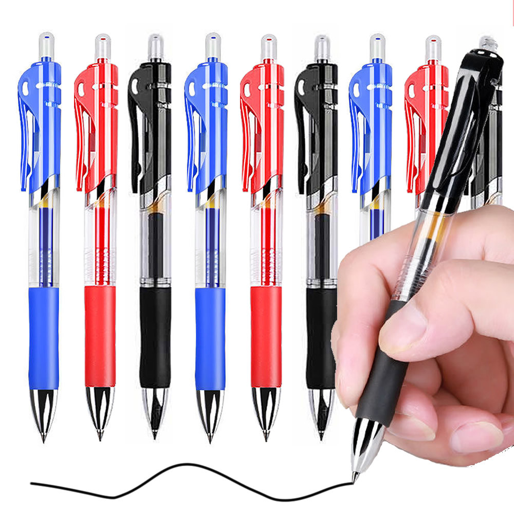 

Retractable 0.5mm Red Blue Black Ink Gel Pens Colored Aesthetic Stationery Pen Supplies Ballpoint&Office Pencils Writing School