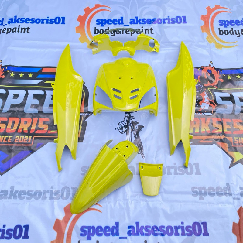 FULL SET BODY HALUS MIO SPORTY MIO LAMA WARNA CUSTOM KUNING LEMON