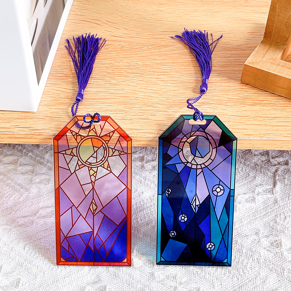 

2pcs Creative Sun and Moon Book Mark Acrylic Bookmarks Book Lovers Collection Reading Marker Friend Anniversary Gifts Stationery