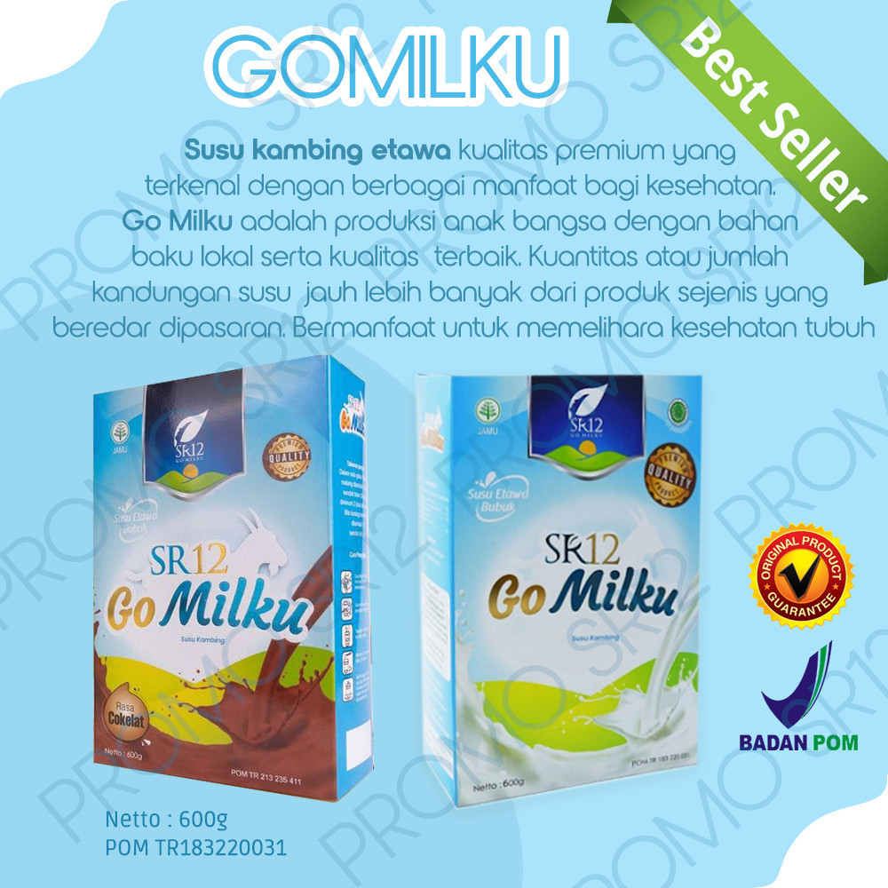 

GOMILKU SR12 SUSU ETAWA BUBUK SEHAT NUTRISI TINGGI | BPOM | HALAL | TERLaris