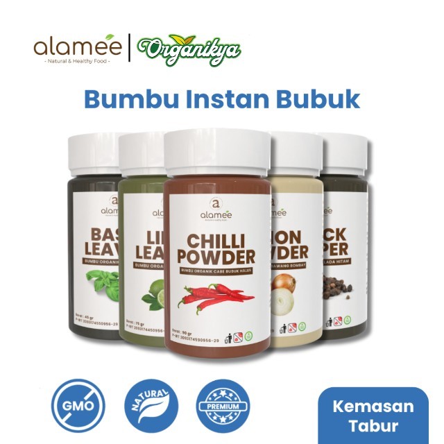

ALAMEE Bumbu Dapur Bubuk Lengkap Bawang Bombay Lada Hitam Powder Organik Praktis Siap Pakai organikya
