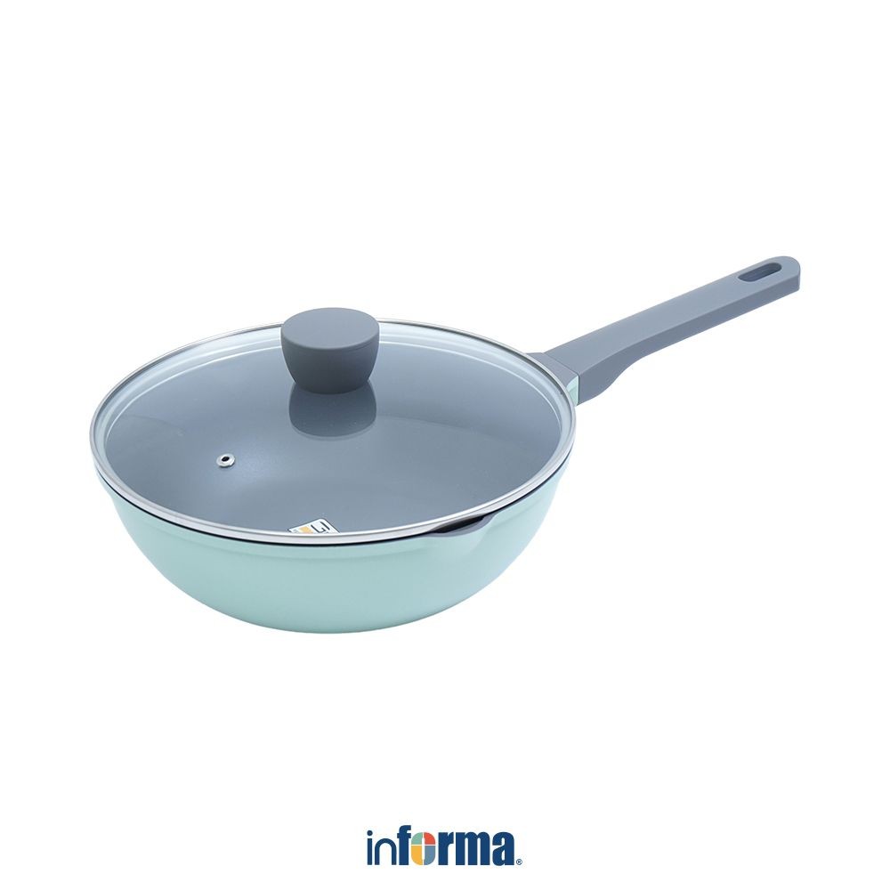 Informa Cooking Color 26 cm Ziva Wajan Penggorengan Wok - Hijau Frypan Pan Masak Teflon Penggoreng P