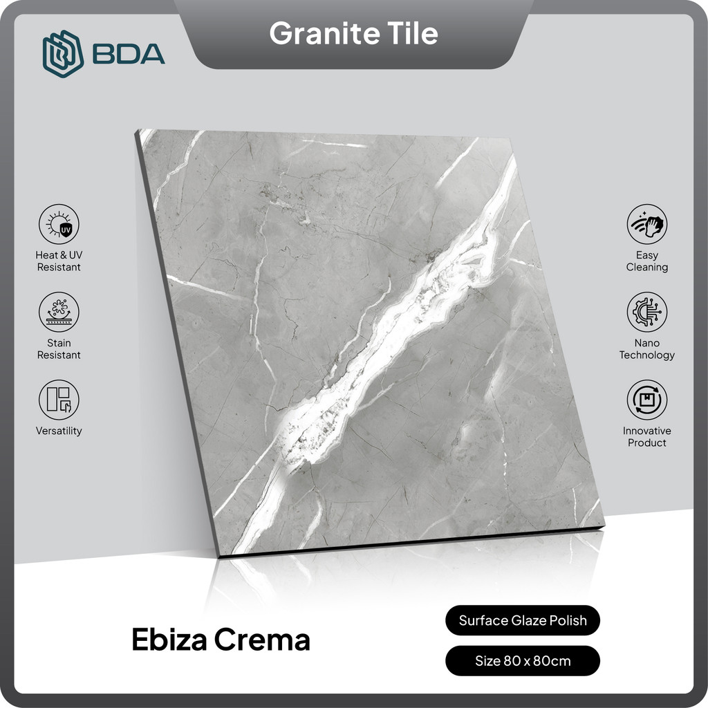 BDA Granite Tile Granit 80x80 Keramik 80x80 Keramik Lantai 80x80 Keramik Dinding Ebiza Grey