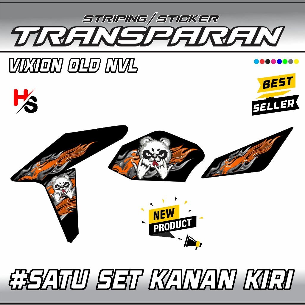 STIKER STICKER STRIPING TRANSPARAN YAMAHA VIXION OLD NVL MOTIF VARIASI TERBARU ART VARIASI SIMPLE A1