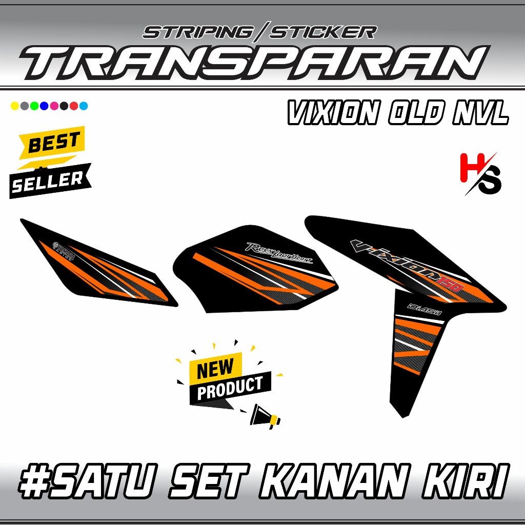 STIKER STICKER STRIPING TRANSPARAN YAMAHA VIXION OLD NVL MOTIF VARIASI TERBARU ART VARIASI SIMPLE A3