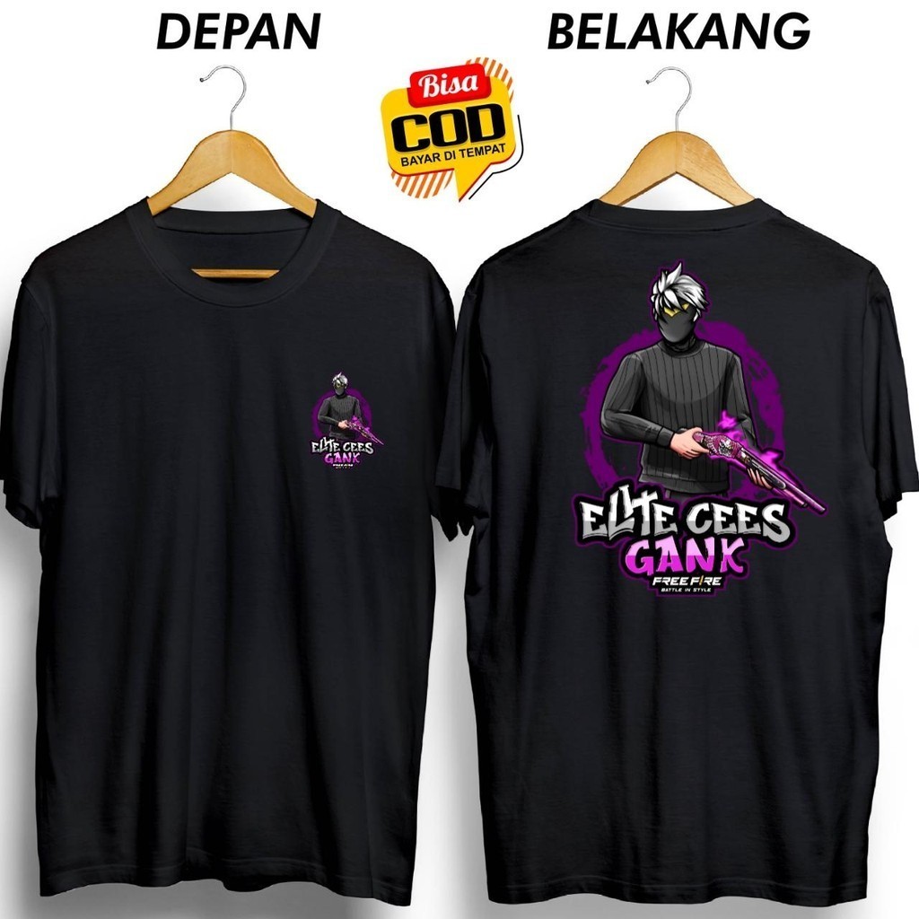 77TF // KAOS ELITE CEES GANK SG RAPPER TOPENG FF DB // TSHIRT GAMING // ATASAN GAME FF // BISA COD