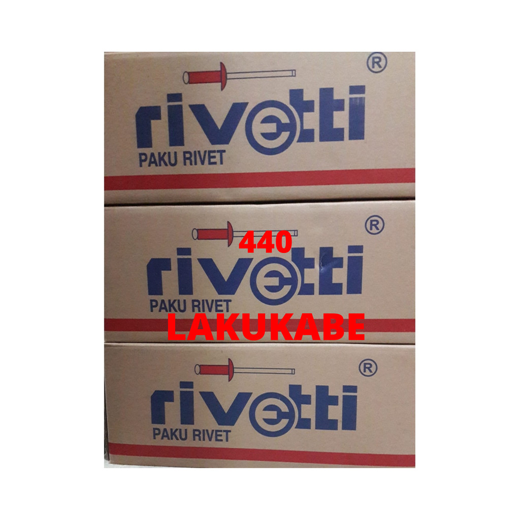1 Carton Paku Rivet Merk Rivetti 440 Ukuran 3.2mm x11mm Jumlah Isi 20 Dus