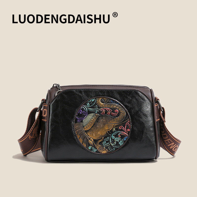 Tas Wanita Gaya Tiongkok Retro Kelas Atas Tas Ibu Tas Kurir Tas Bahu Tali Bahu Lebar Tas Bantal Usia