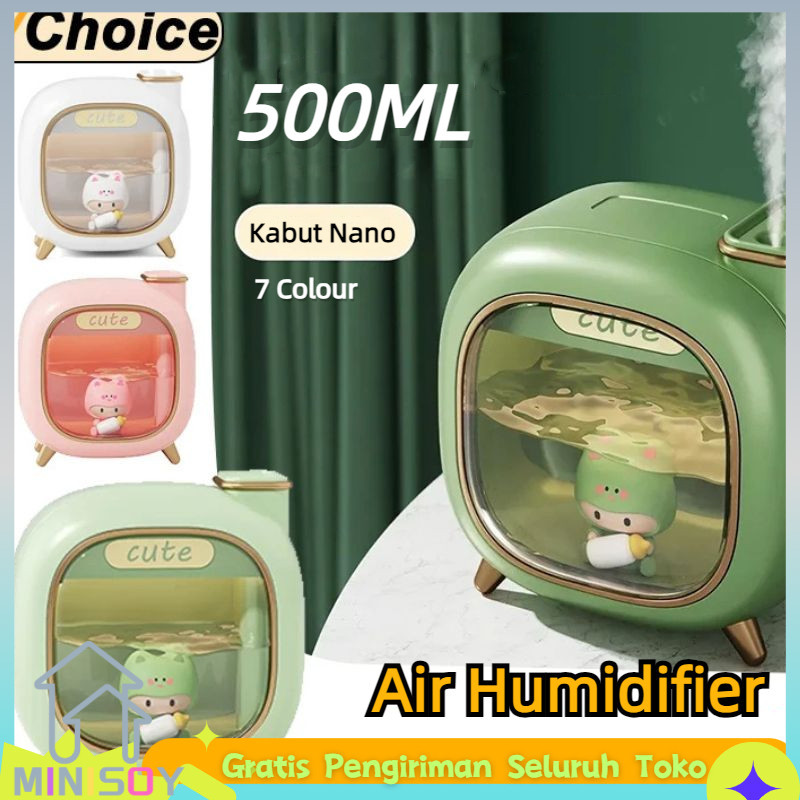 【COD】500ML Mini Humidifier Diffuser Air Purifier Aromaterapy Humidifier Diffuser Essential Oil Diffuser 500ML+7 Color Led