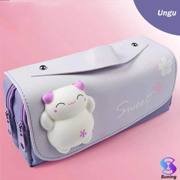 

New Arrival Kotak pensil dekompresi perempuan lucu lembut lucu anak-anak siswa sek - Ungu