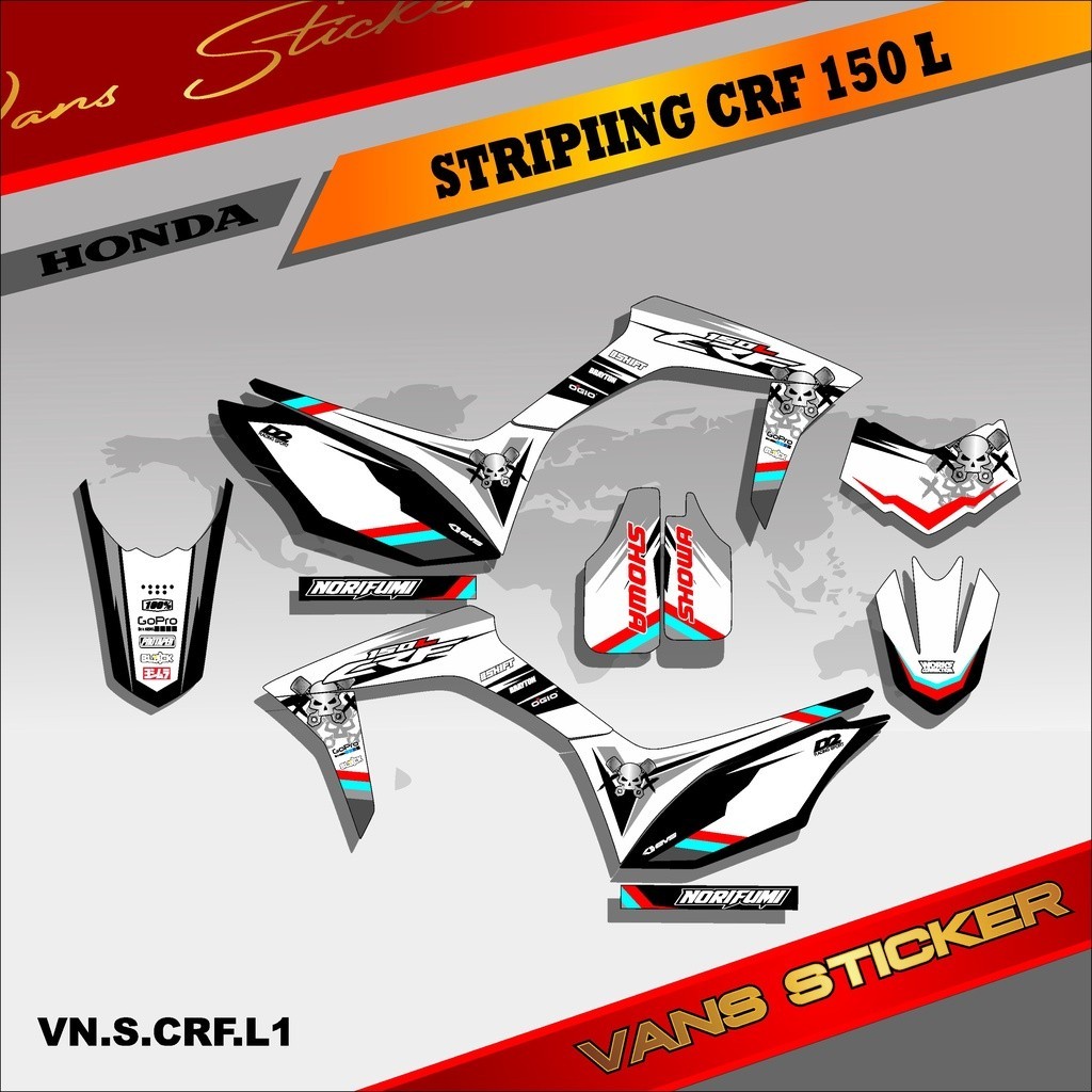 Sticker Striping CRF 150L-lis sticker variasi motor crf 150L